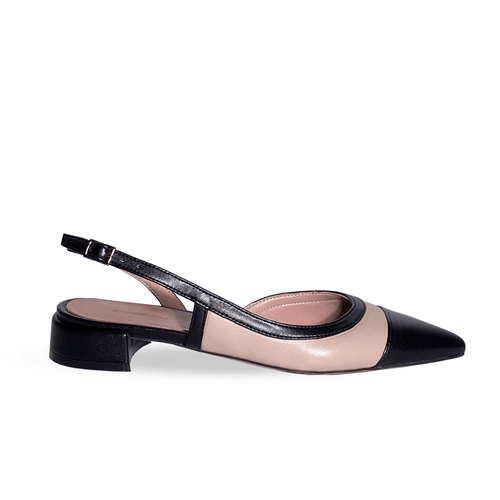 Identità Décolleté Slingback ANGY PELLE BEIGE/NERO