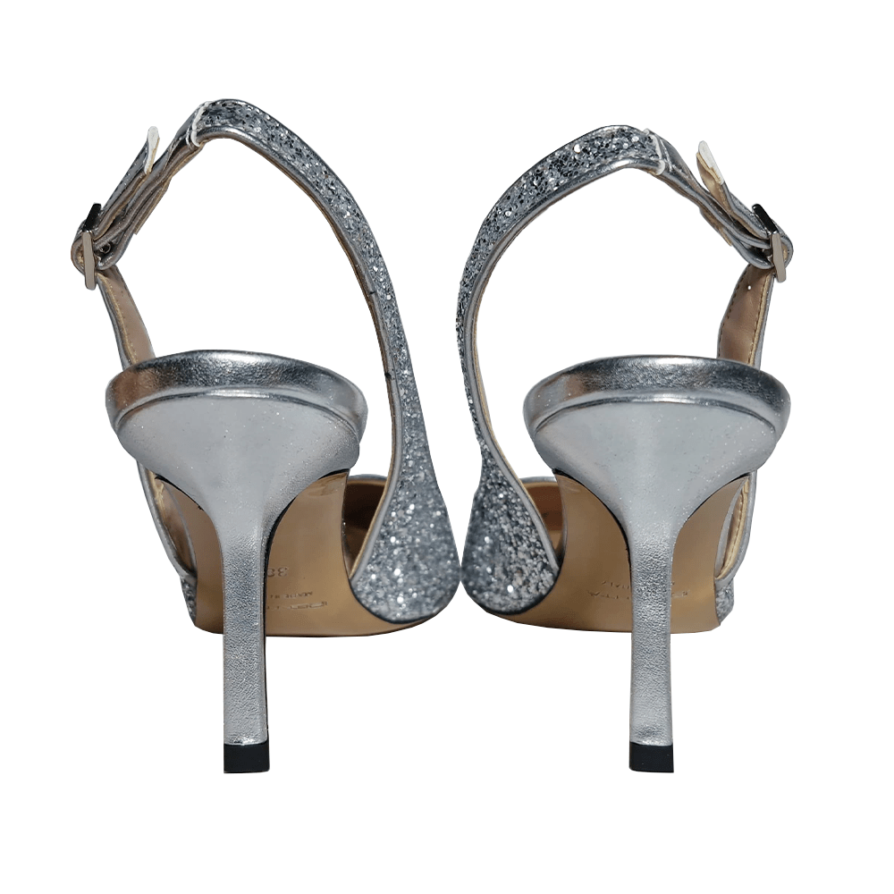 Identità Décolleté Slingback JUSTINA GLITTER ARGENTO 70mm