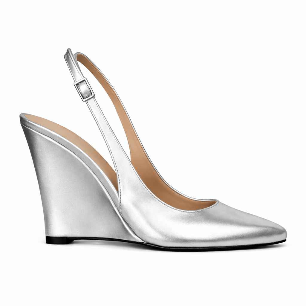 Identità Décolleté Slingback PAULINA LAMINATO ARGENTO