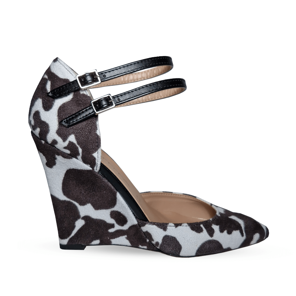 Identità Décolleté TATIANA STAMPA MUCCA NERO 100mm