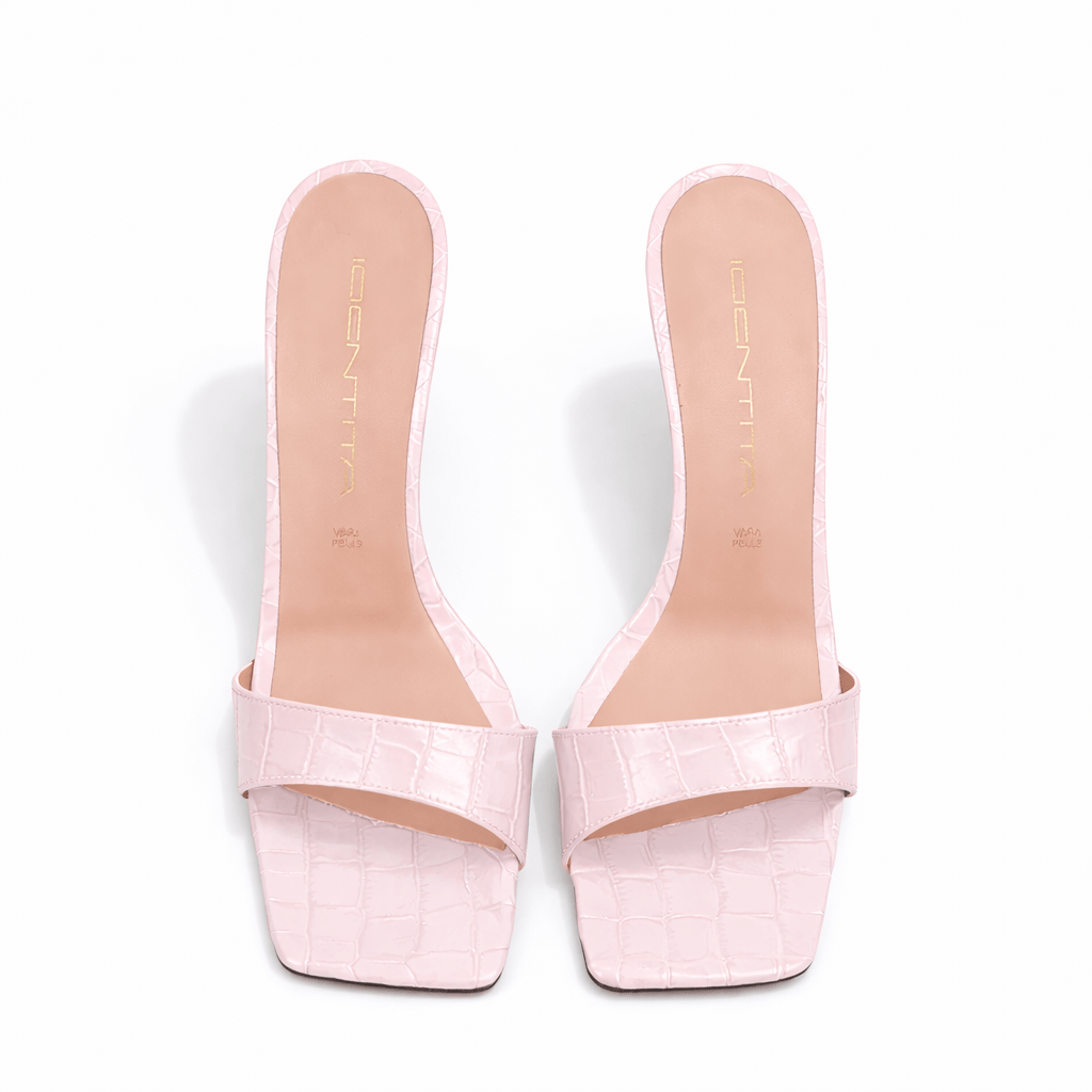 Identità Mules MARIARITA STAMPA COCCODRILLO ROSA