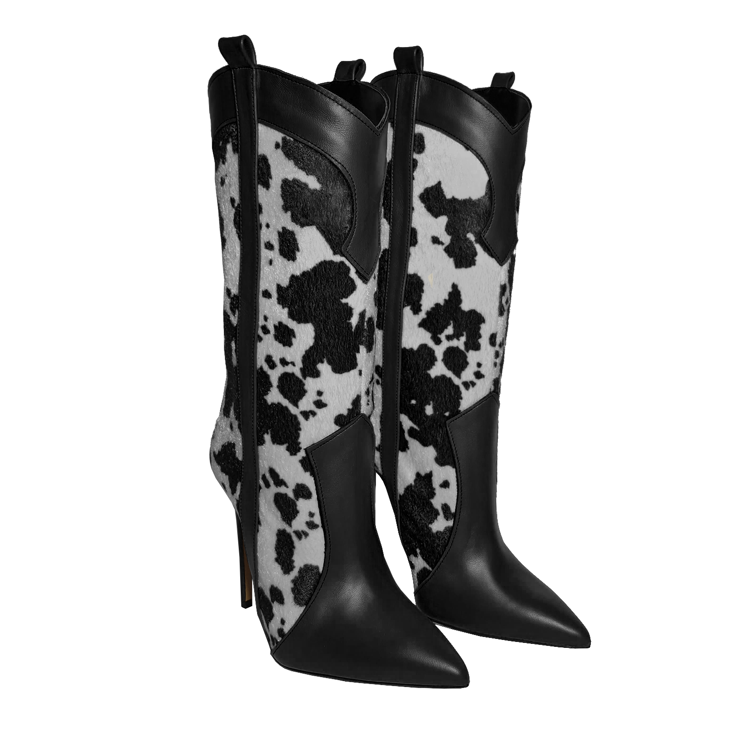 Identità Stivaletti CLARA STAMPA MUCCA NERO