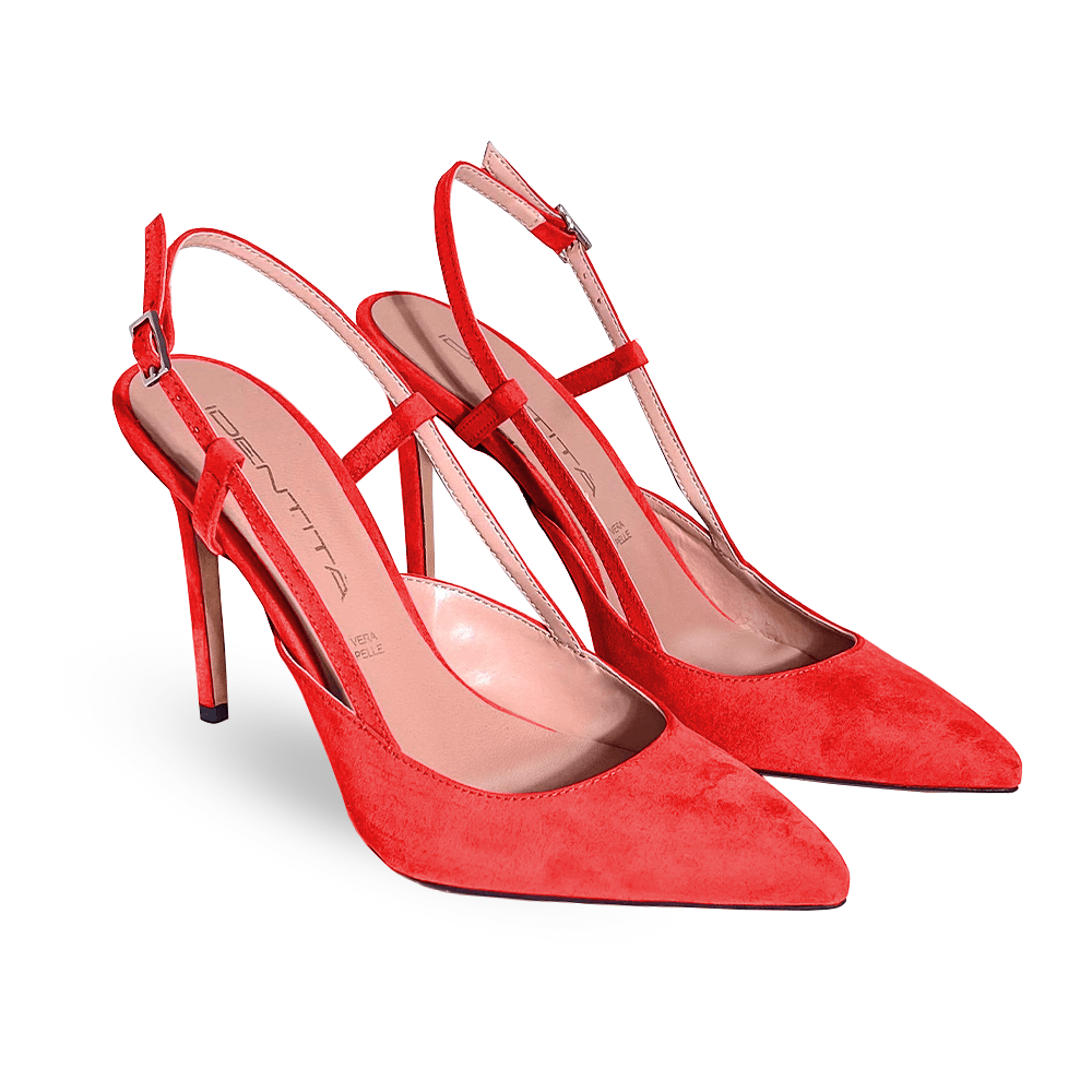 Identità Décolleté Slingback PERLA SCAMOSCIATO ROSSO