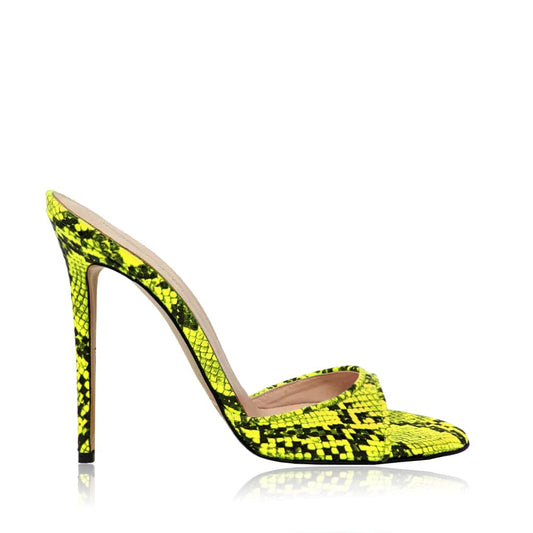 Identità Mules JILL STAMPA RETTILE LIME